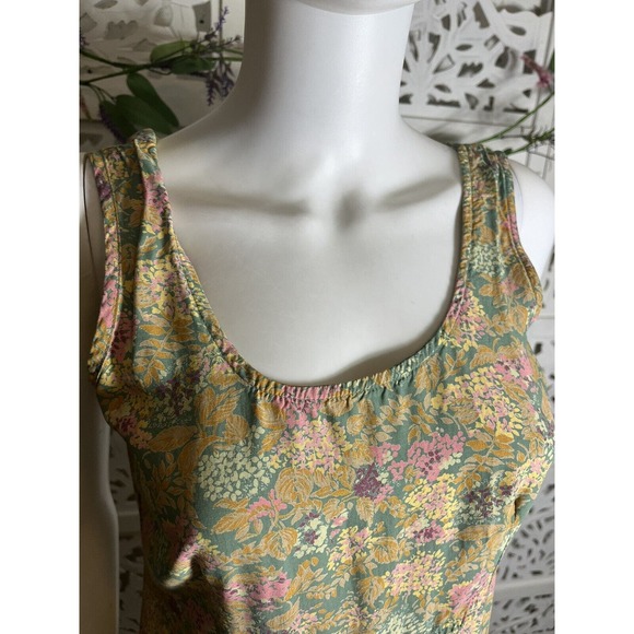 90s Y2K Rabbit Rabbit Rabbit Design Women’s Floral Sleeveless Midi Dress 8P - Picture 4 of 13
